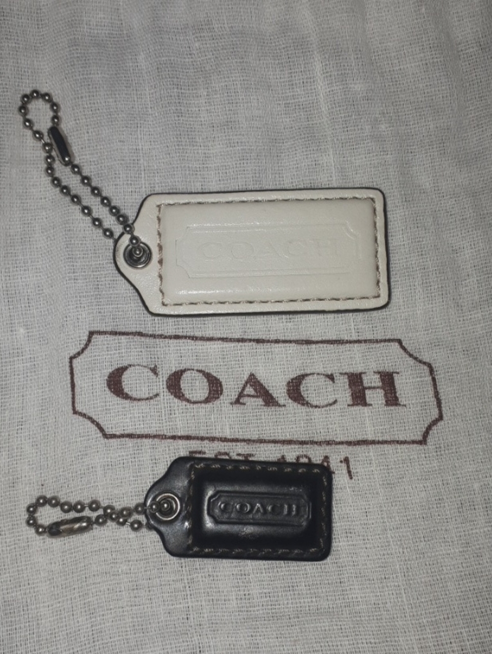 2 Coach Leather Key/ Purse Tags